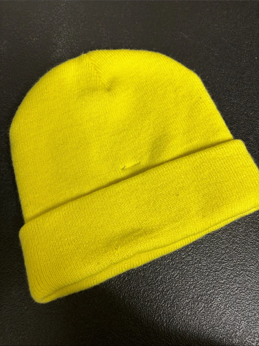 Zara Remember When I Cared? Neon Yellow Beanie Medium